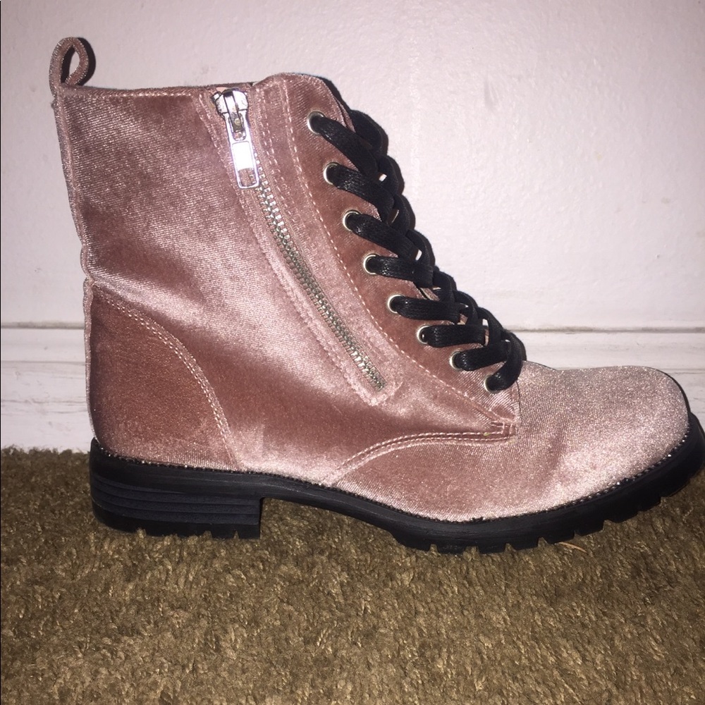 Light pink Velvet boots